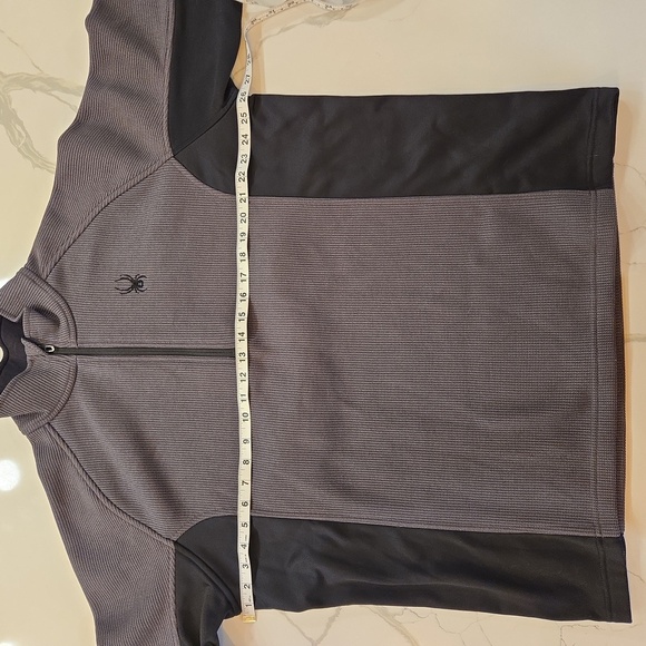 Spyder Soft Shell 1/4 Zip Fleece Pullover Sweater Jacket Mens Size XL Black Gray - Picture 13 of 14